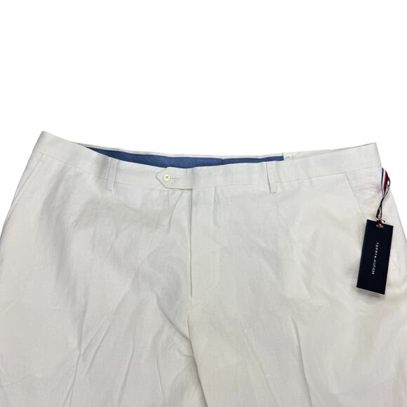 Tommy Hilfiger Mens Hall Modern Fit Linen Blend Suit Pants White 44x30 - Picture 2 of 7